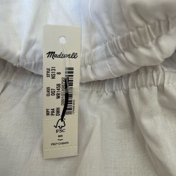 NWT Madewell Embroidered Tank Midi Dress White 8 - Picture 10 of 11